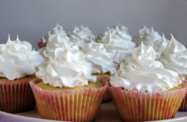 sweet cupcakes with cream