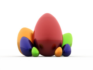 Colored easter eggs concept