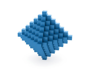 Blue abstract business cubes concept