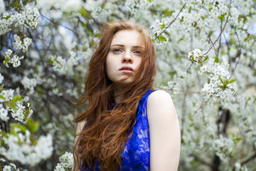 Naklejka premium Romantic young woman portrait