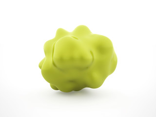 Green bacteria cell isolated on white