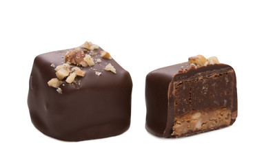 Close-up of delicious candy cane with filling