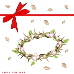 New Year Gift Card with Crown of Thorns