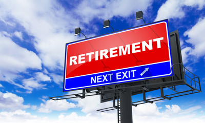Retirement Inscription on Red Billboard.