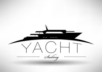 Yacht Icon with Typographic Design