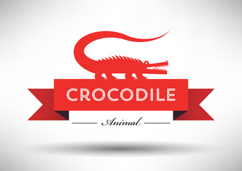 Crocodile Icon with Typographic Design