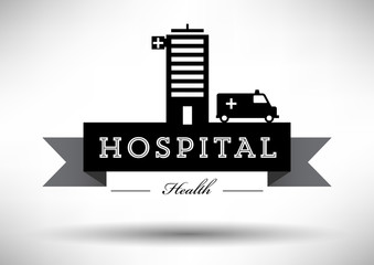 Hospital Icon with Typographic Design