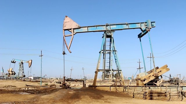 oil production in Azerbaijan in Baku oil tower