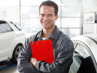 Master mechanic in a garage