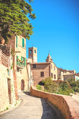 Fototapeta na wymiar Walls of Monte San Savino is a small town in Tuscany,