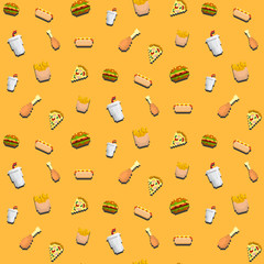 Fast Food Pixel Art Pattern