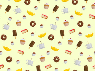 Dessert Pixel Art Pattern