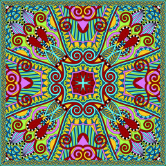 silk neck scarf or kerchief square pattern design in ukrainian k