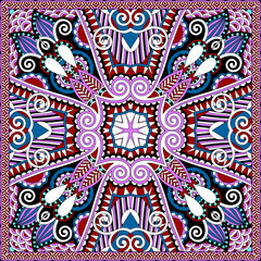 silk neck scarf or kerchief square pattern design in ukrainian k