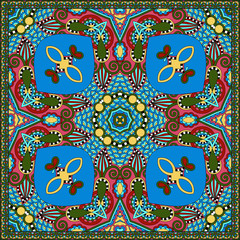 Traditional ornamental floral paisley bandanna. Square ornament