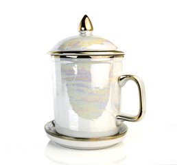 Ceramic tea cup and saucer