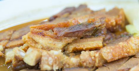 Crispy pork closeup