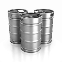 beer kegs isolated on the white background