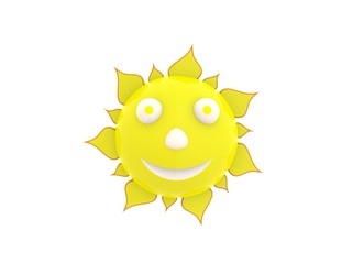 Weather sun symbol over white background 3d