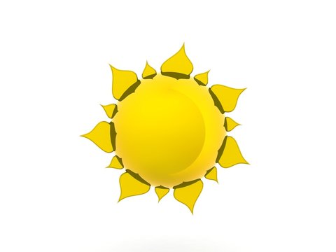 Weather sun symbol over white background 3d