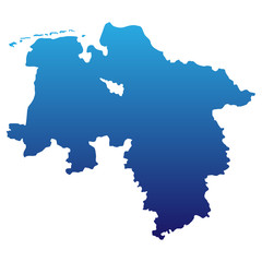 Niedersachsen in blau