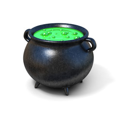 witches cauldron 3d illustration