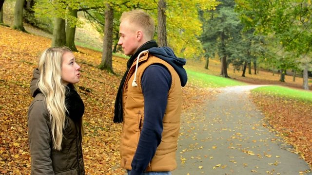 woman hits man (slap) - unhappy couple - couple argue