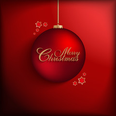 Christmas ball on red background