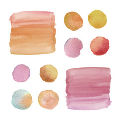 watercolor brushes isolated on white paper