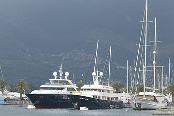yacht on the sea in the port