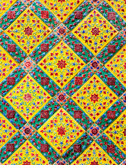 Thai style background on temple wall