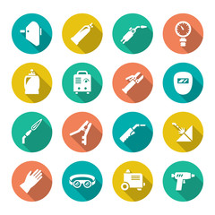 Fototapeta premium Set flat icons of welding