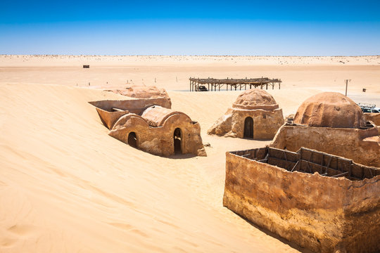 The houses from planet Tatouine - Star Wars film set,Nefta Tunis