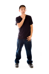 Naklejka premium model isolated on plain background