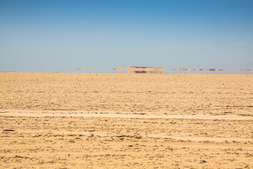 Sand dunes of Sahara desert near Ong Jemel in Tozeur,Tunisia.