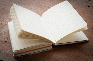 open old book on wooden background