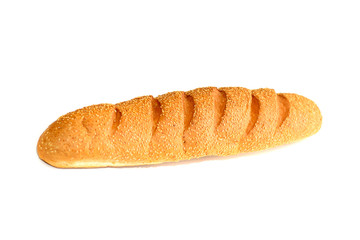 Fresh Yellow Baguette Isolated on White Background