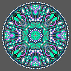 decorative design of circle dish template, round geometric patte