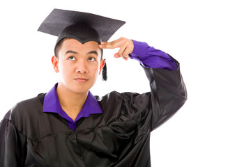 model isolated on plain background hand gesture gun