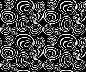 Vector seamless abstract black and white hand-drawn pattern