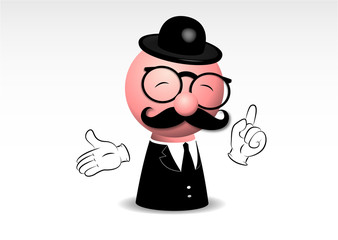 mascotte, professore, dandy, pupazzo,