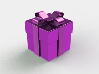 gift box, with ribbon like a present over white background