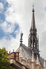 Fototapeta na wymiar Spire of La Sainte-Chapelle. Gothic chapel