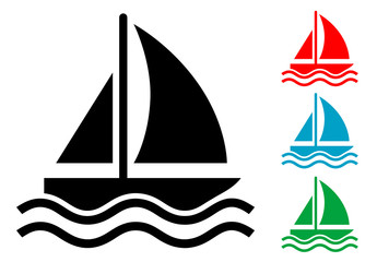 Pictograma velero con varios colores © teracreonte