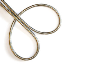 double curve formed by flexible metal hose