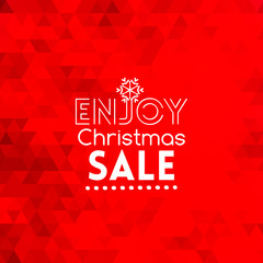 Enjoy Christmas Sale card abstract red background