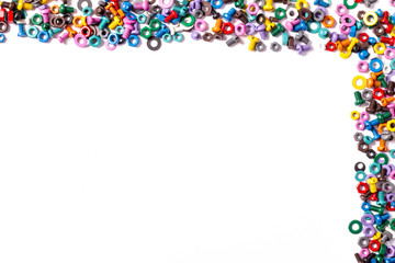 Mix of color nuts and bolts