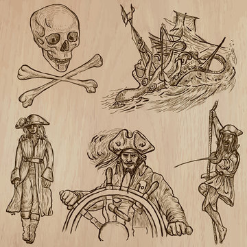 pirates - an hand drawn vector pack no.10