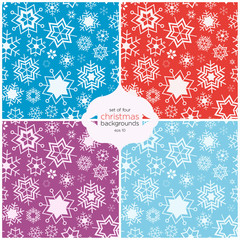 Winter background in four colors. Seamless vector pattern.