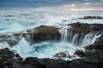Natural blowhole on the island of Gran Canaria, Spain